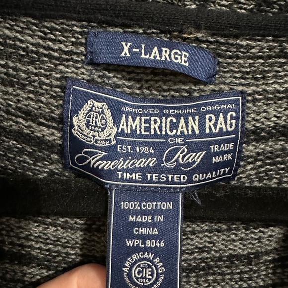 American Rag Gray Cardigan Button Front Grandpa Sweater XL 100% Cotton Preppy - Picture 10 of 10